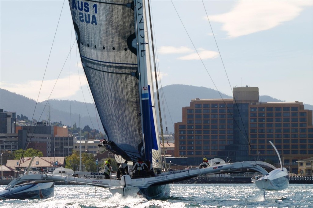 New Sydney Hobart passage record holder Team Australia - blasts home © Jane Austin